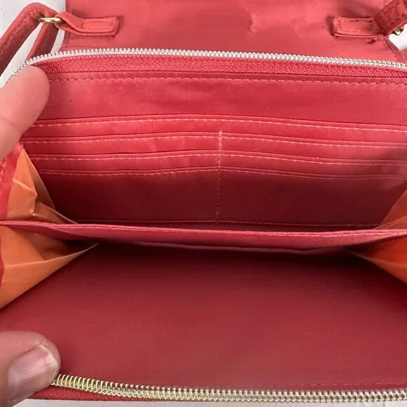 Leather Crossbody Bag With Adjustable Strap & Gold Ring Accents - Picture 3 of 9